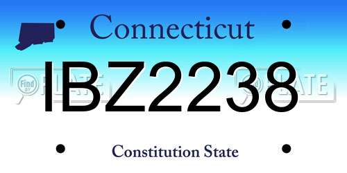 IBZ2238 Connecticut License Plate