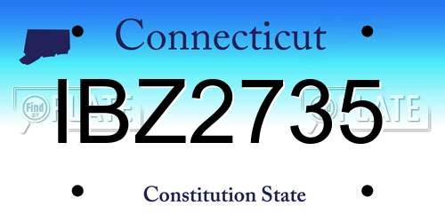 IBZ2735 Connecticut License Plate