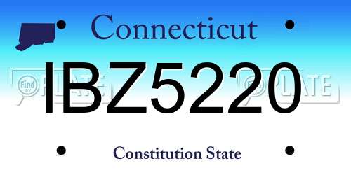 IBZ5220 Connecticut License Plate