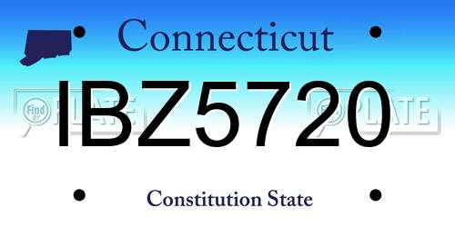 IBZ5720 Connecticut License Plate
