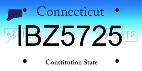 IBZ5725 Connecticut License Plate