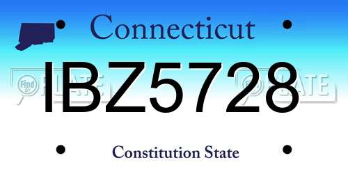 IBZ5728 Connecticut License Plate