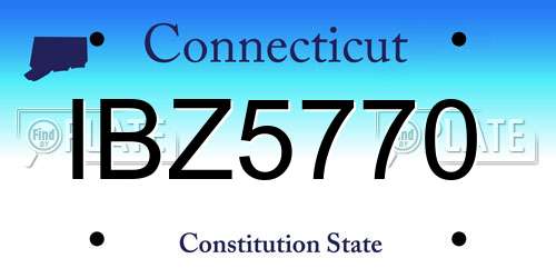 IBZ5770 Connecticut License Plate