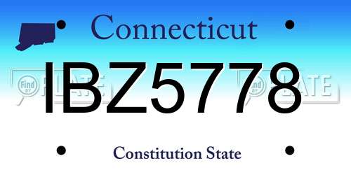 IBZ5778 Connecticut License Plate