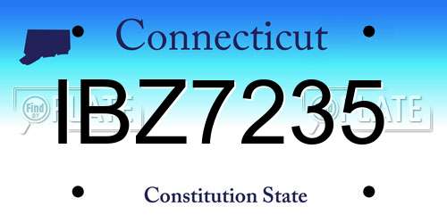 IBZ7235 Connecticut License Plate