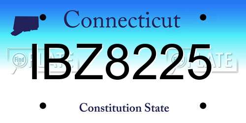 IBZ8225 Connecticut License Plate