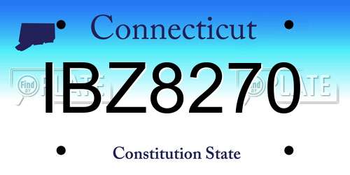 IBZ8270 Connecticut License Plate