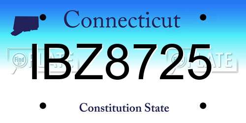 IBZ8725 Connecticut License Plate