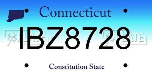 IBZ8728 Connecticut License Plate