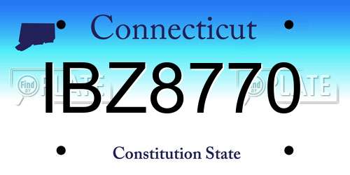IBZ8770 Connecticut License Plate