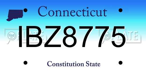 IBZ8775 Connecticut License Plate