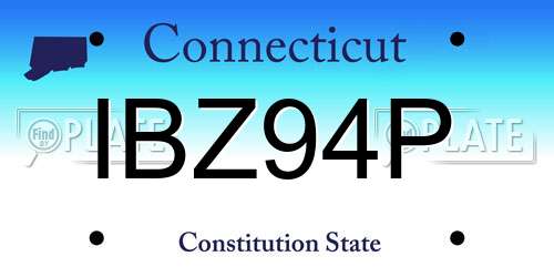IBZ94P Connecticut License Plate