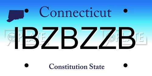 IBZBZZB Connecticut License Plate