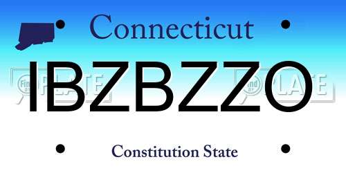 IBZBZZO Connecticut License Plate