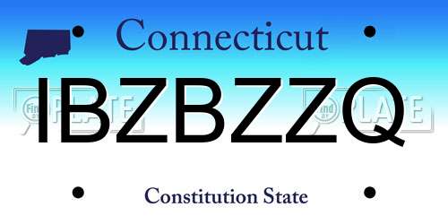IBZBZZQ Connecticut License Plate