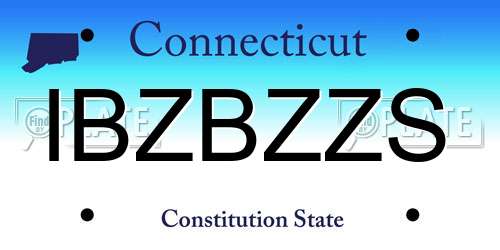 IBZBZZS Connecticut License Plate