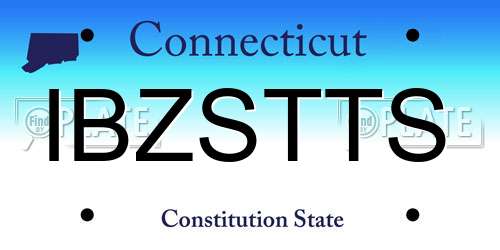 IBZSTTS Connecticut License Plate