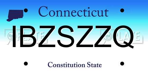 IBZSZZQ Connecticut License Plate