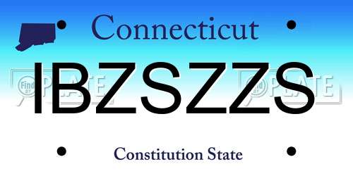 IBZSZZS Connecticut License Plate