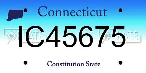 IC45675 Connecticut License Plate