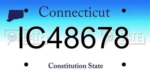 IC48678 Connecticut License Plate