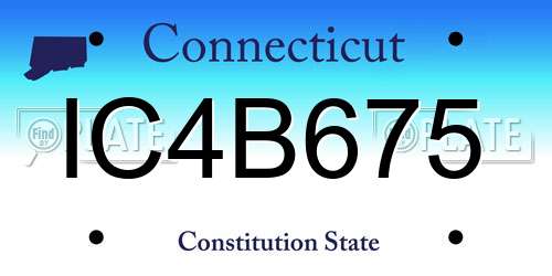 IC4B675 Connecticut License Plate