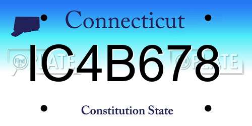 IC4B678 Connecticut License Plate