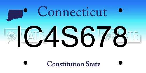 IC4S678 Connecticut License Plate