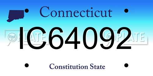 IC64092 Connecticut License Plate