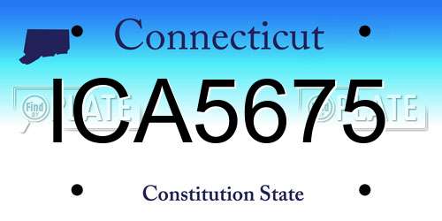 ICA5675 Connecticut License Plate