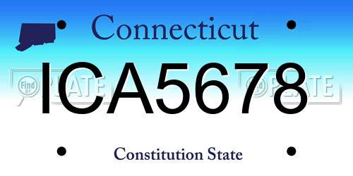 ICA5678 Connecticut License Plate