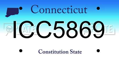 ICC5869 Connecticut License Plate