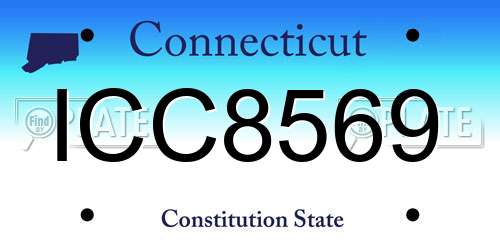 ICC8569 Connecticut License Plate