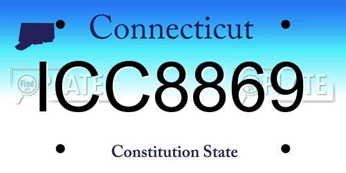 ICC8869 Connecticut License Plate