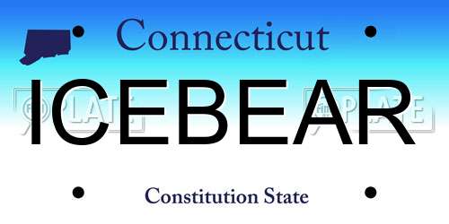 ICEBEAR Connecticut License Plate