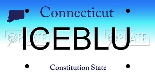 ICEBLU Connecticut License Plate