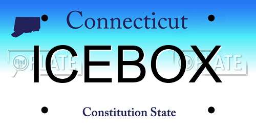 ICEBOX Connecticut License Plate