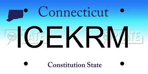 ICEKRM Connecticut License Plate