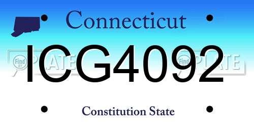 ICG4092 Connecticut License Plate