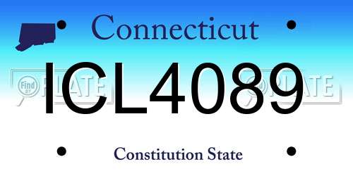 ICL4089 Connecticut License Plate