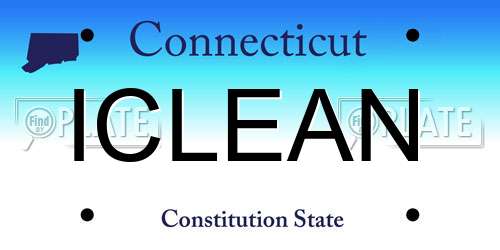 ICLEAN Connecticut License Plate