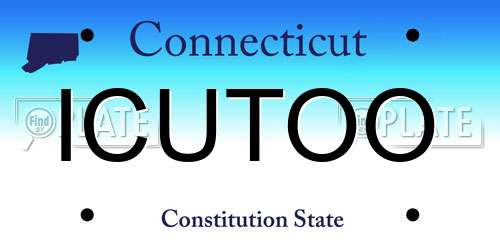 ICUTOO Connecticut License Plate