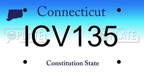 ICV135 Connecticut License Plate