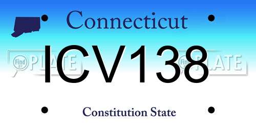 ICV138 Connecticut License Plate