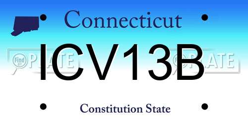 ICV13B Connecticut License Plate