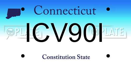 ICV90I Connecticut License Plate
