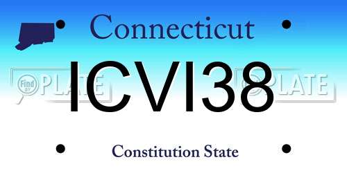 ICVI38 Connecticut License Plate