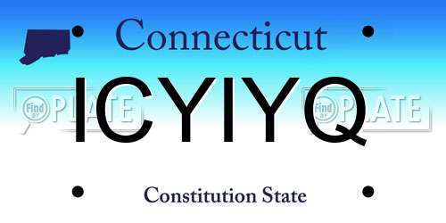 ICYIYQ Connecticut License Plate