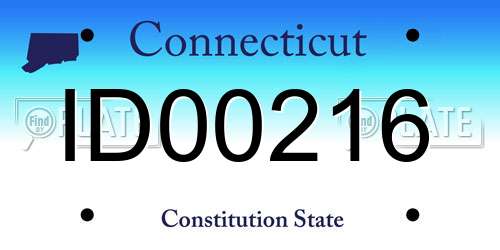 ID00216 Connecticut License Plate