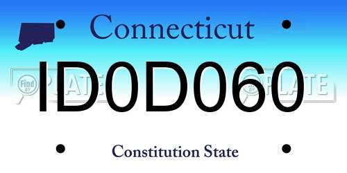 ID0D060 Connecticut License Plate